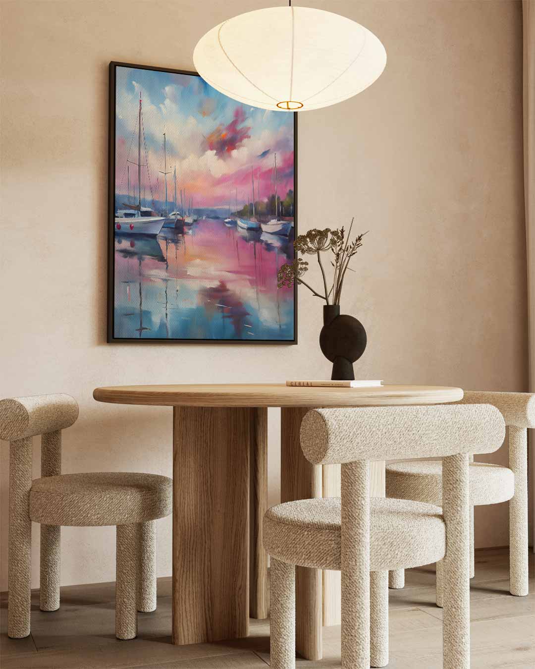 Zonsondergang Aan Het Water – staand kunstwerk voor modern interieur