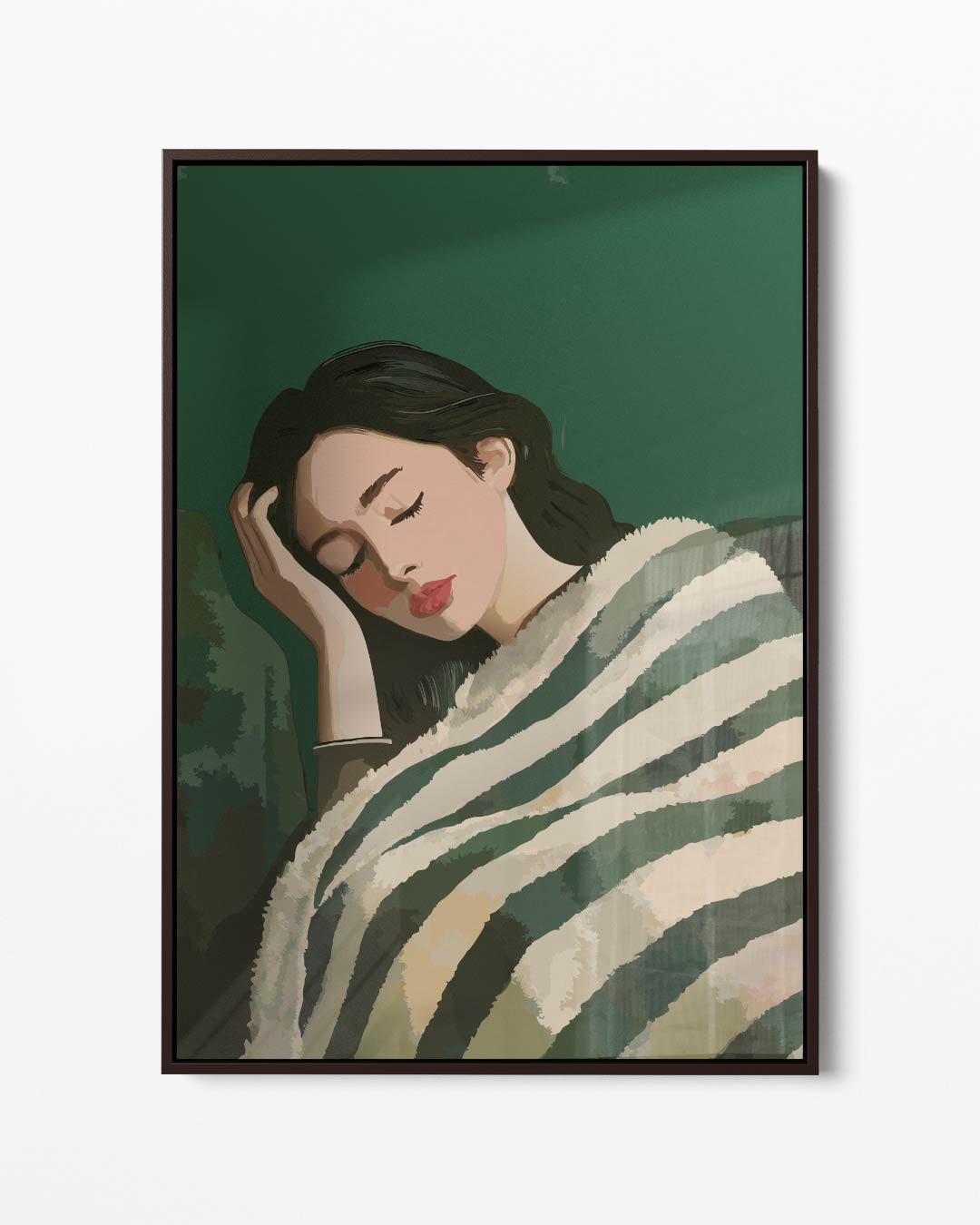 Slaapende Schoonheid – portret kunstwerk als wanddecoratie