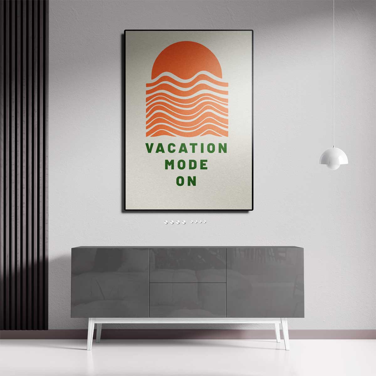 Vakantiemodus Aan – staand kunstwerk voor modern interieur
