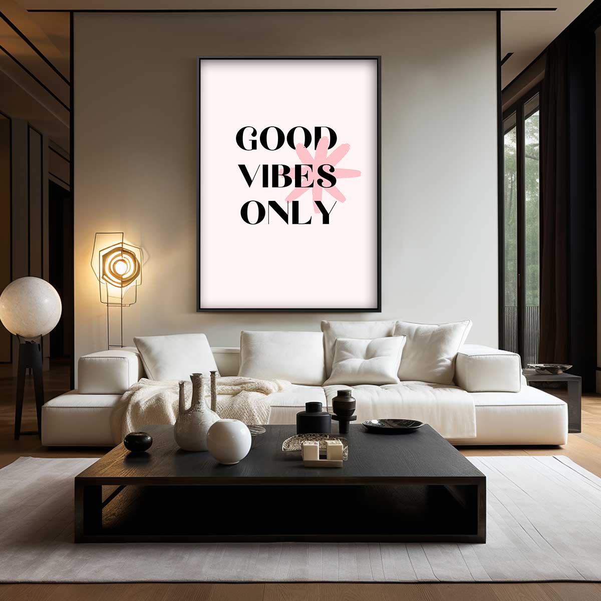 Good Vibes Only – dibond wanddecoratie in staand formaat