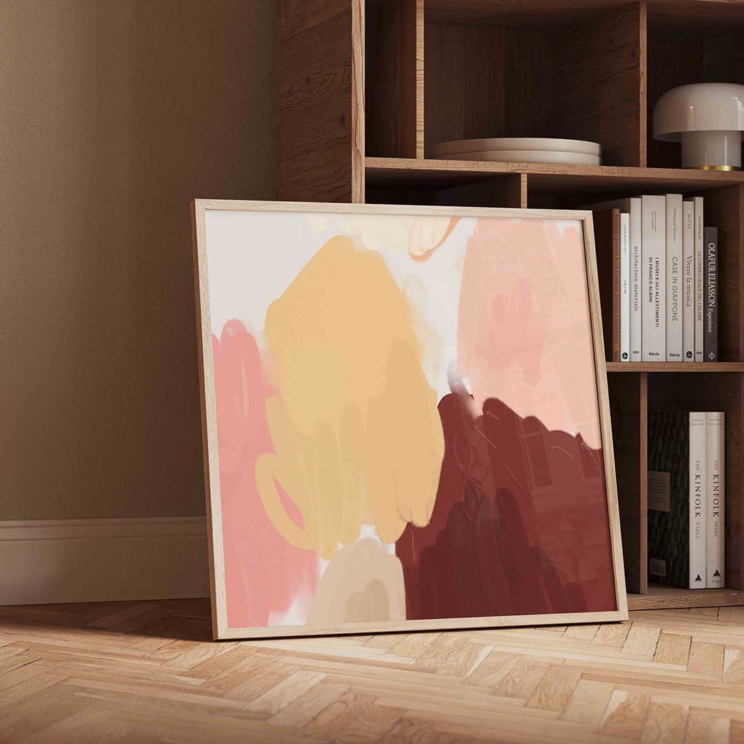Abstracte vormen – geïllustreerde wandkunst als vierkante poster