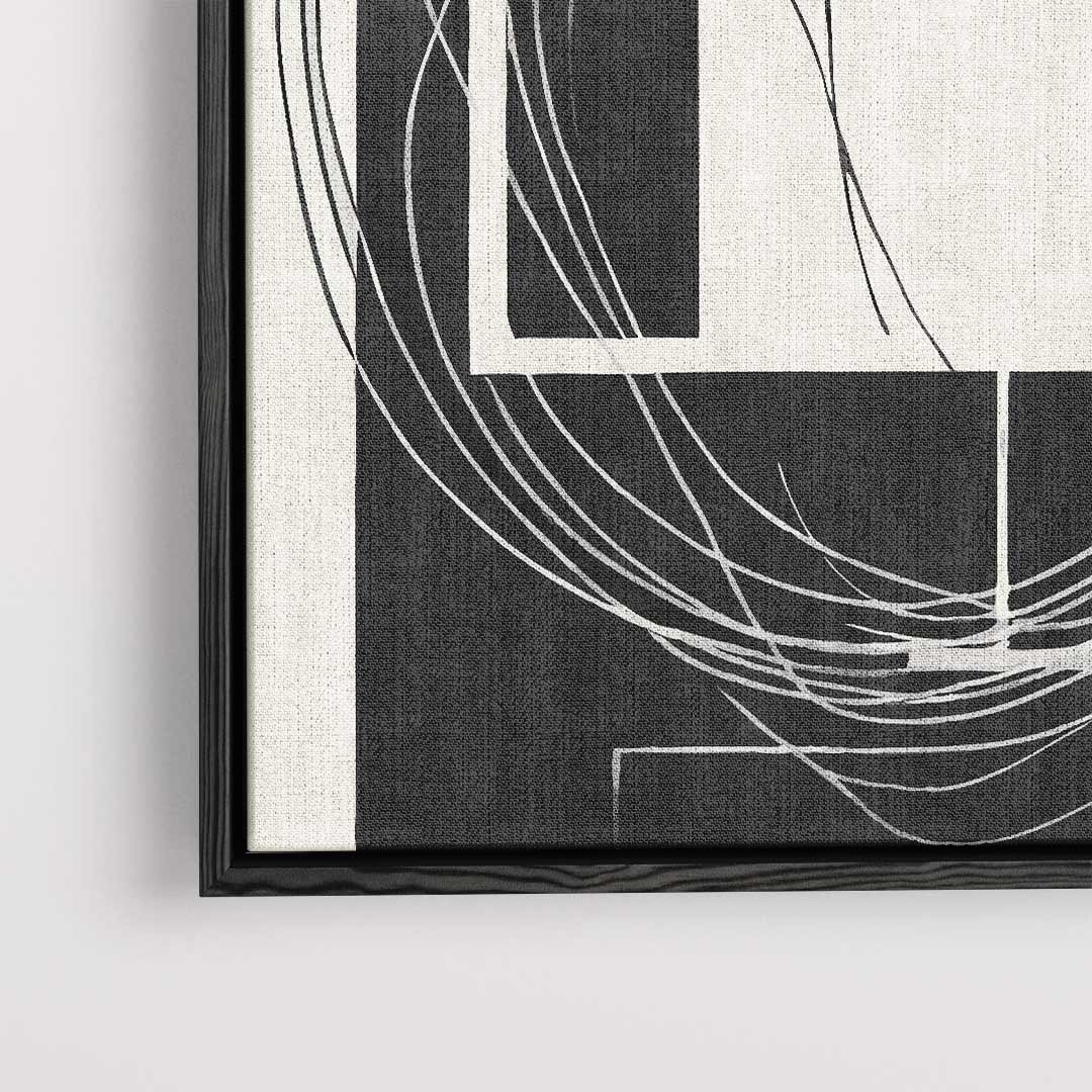 Abstracte Zwart-Wit Harmonie – dibond kunstwerk als wanddecoratie