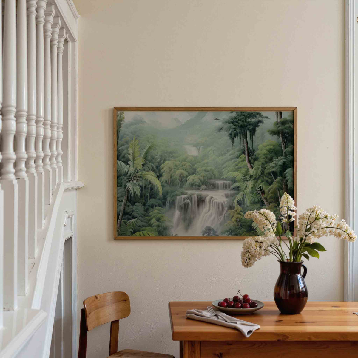 Waterval en jungle – tropische poster in liggend formaat