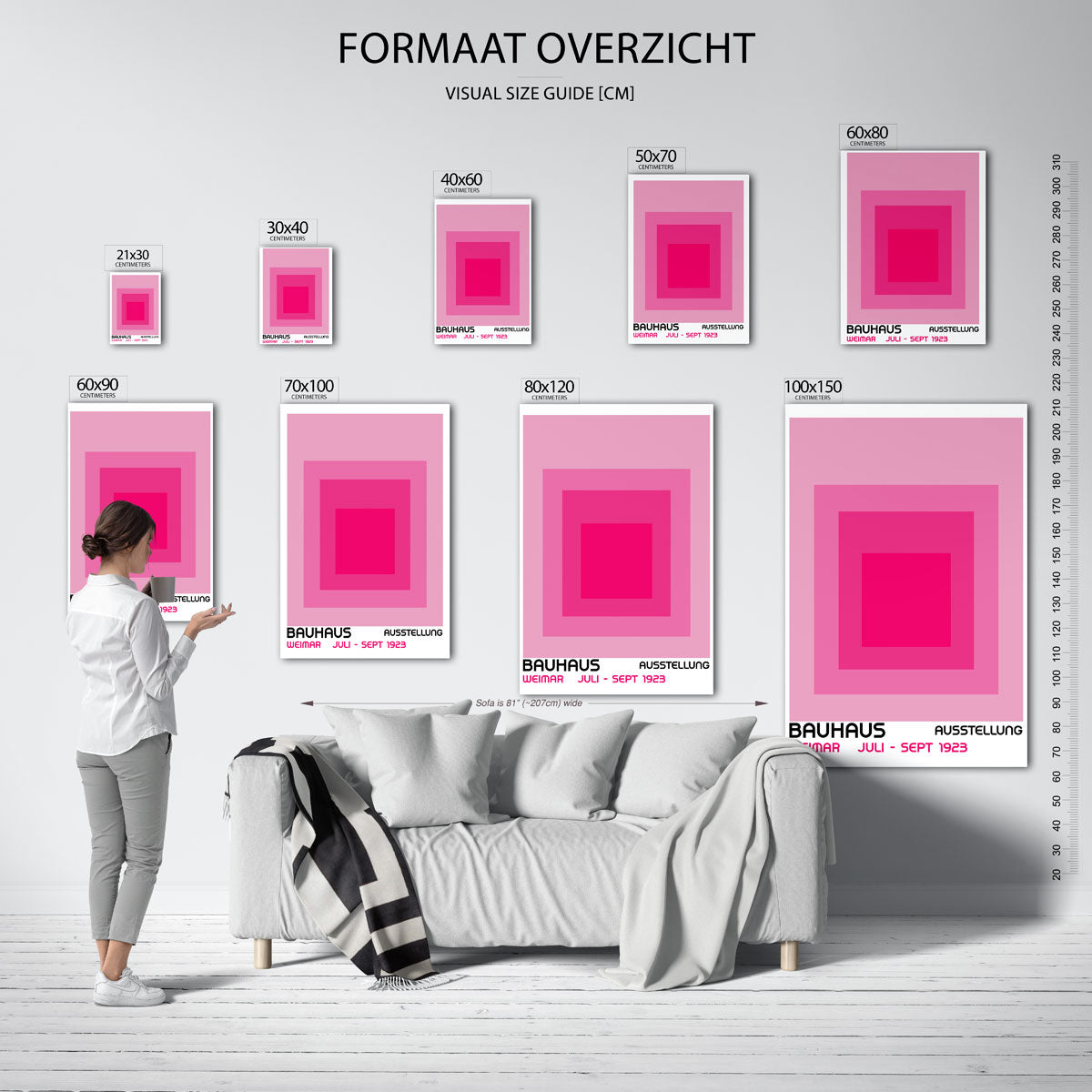 Vorm en kleur – geometrische poster in Bauhaus-stijl van WallArtistic