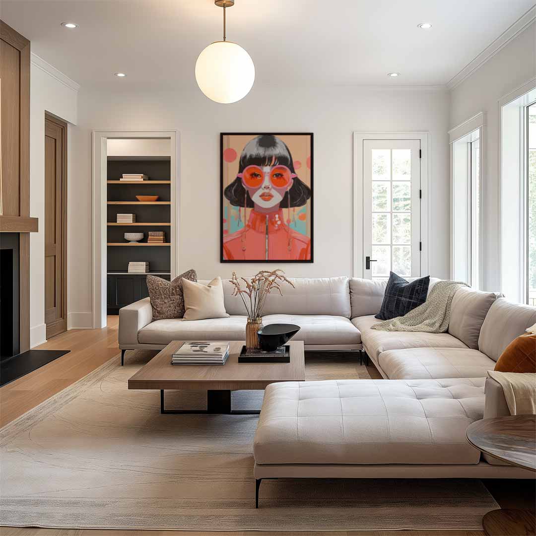 Retro Pop Art Portret – canvas wanddecoratie in portret formaat
