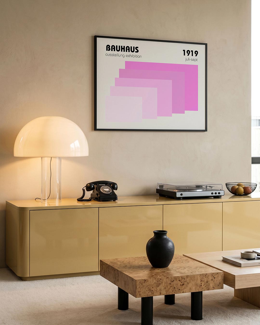 Vormritme en kleur – moderne Bauhaus wandkunst als poster