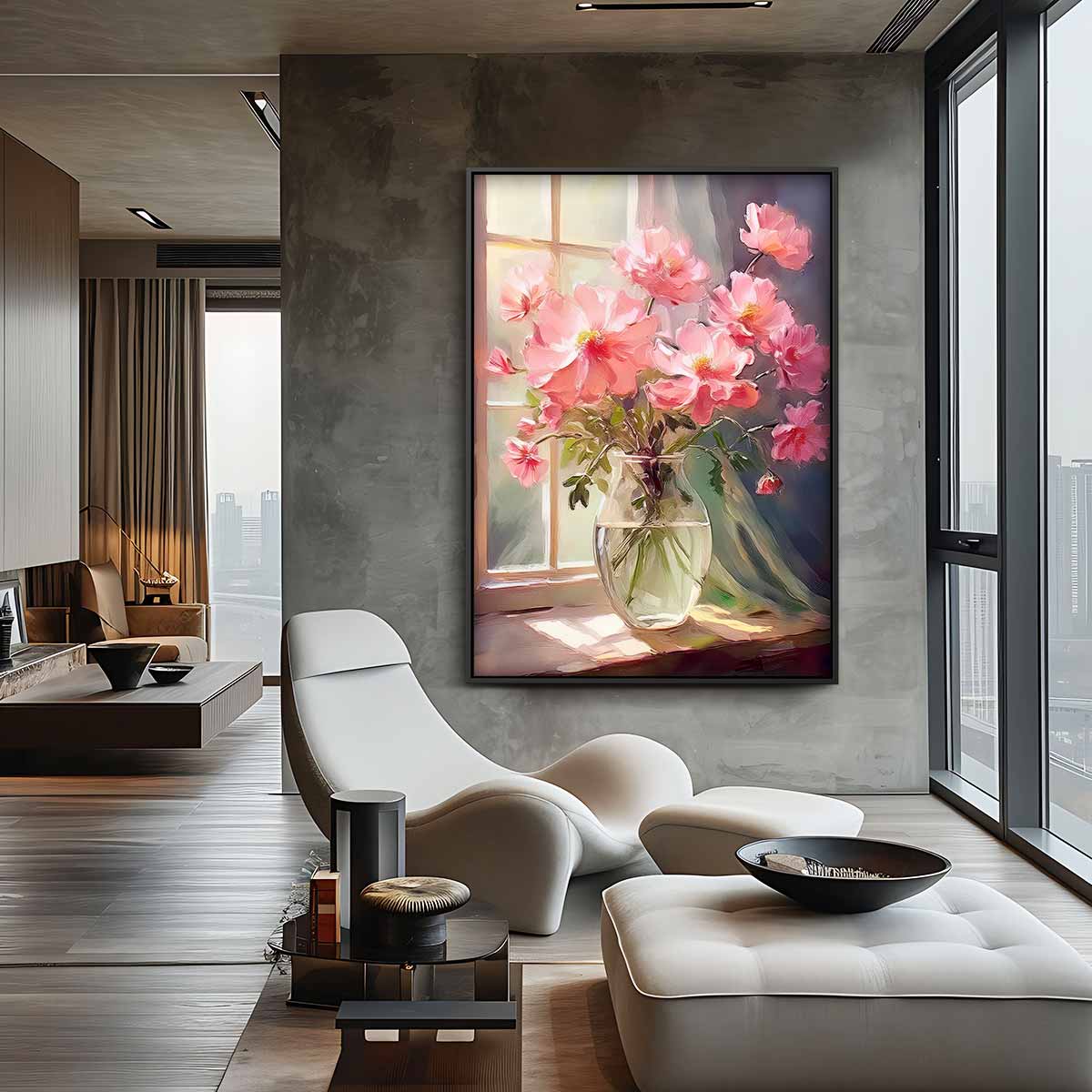 Zonnige Bloemenpracht – canvas kunstwerk als wanddecoratie