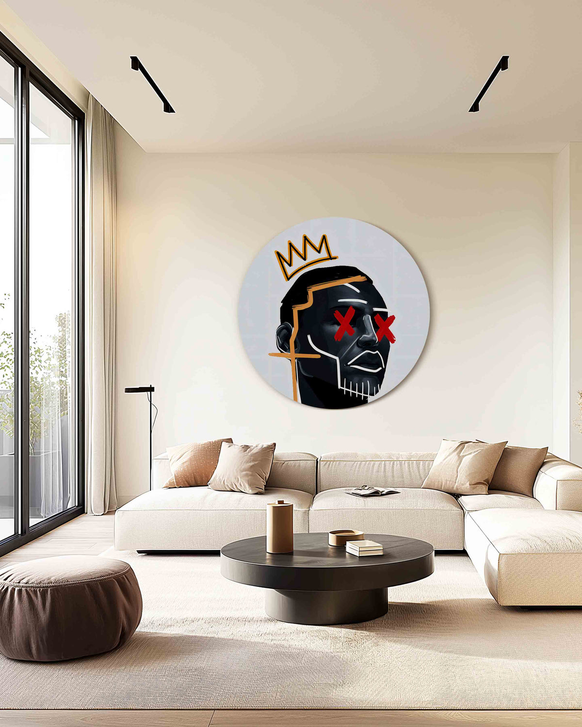 Kroon en kruis – safari muurcirkel als ronde wanddecoratie
