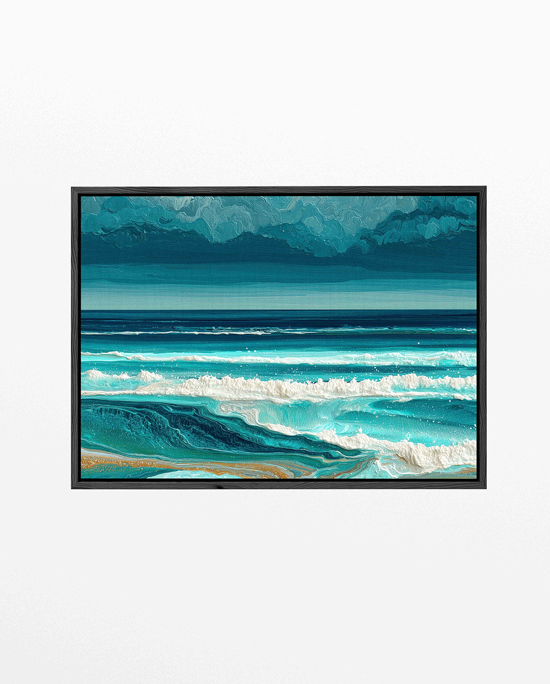 Dynamische zeegezichten – liggend abstract kunstwerk