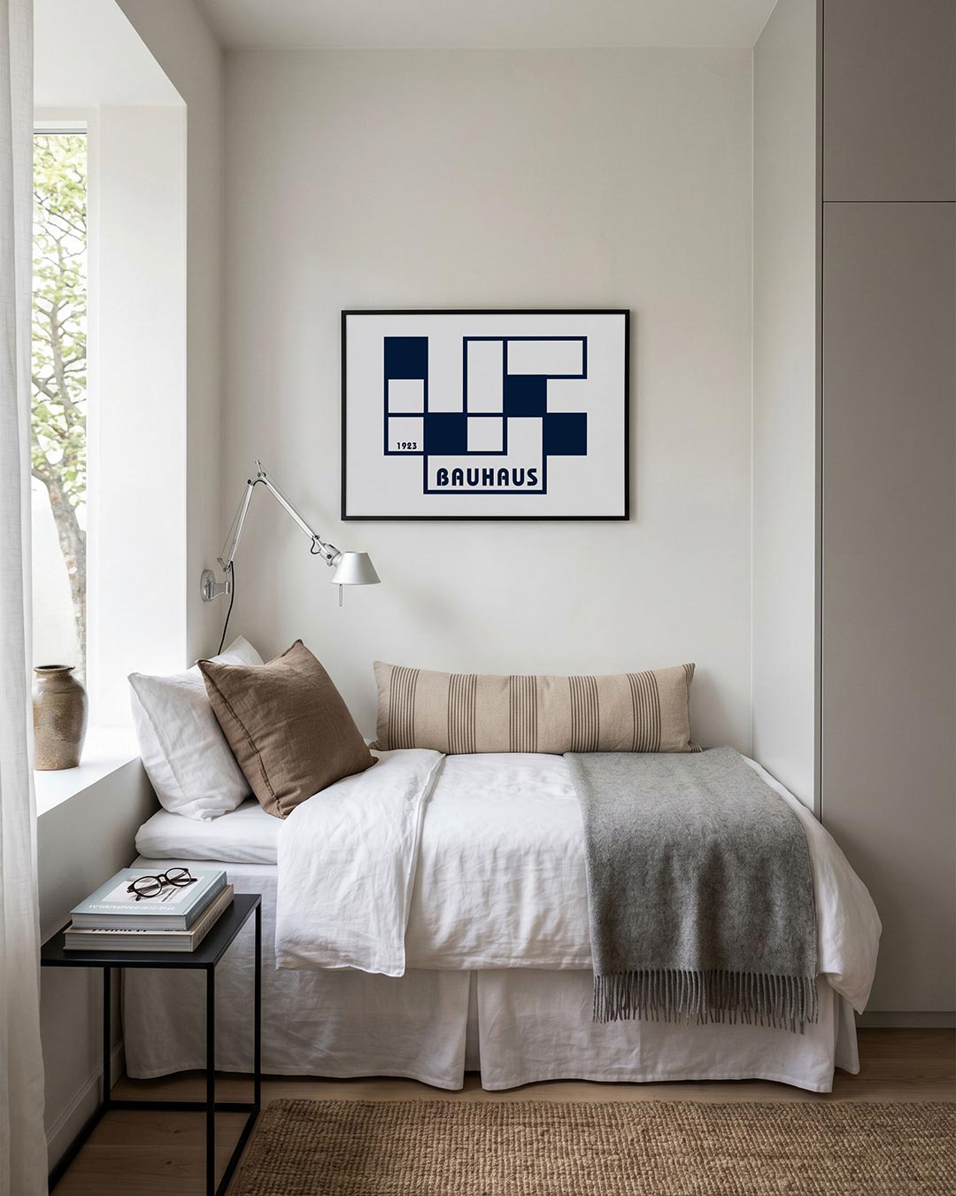 Vlakverdeling en lijnen – moderne Bauhaus wandkunst als poster