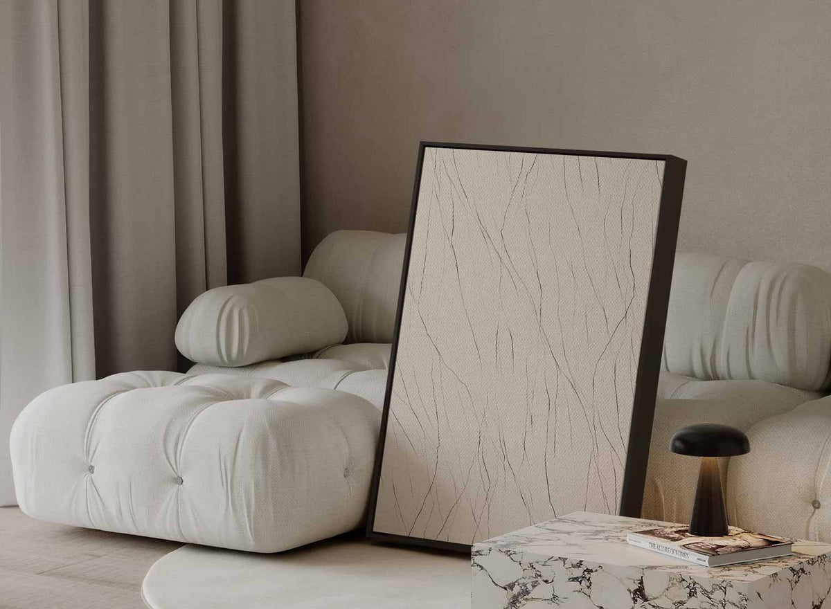 Natuurlijke Lijnen – staande wandkunst voor woonkamer of interieur