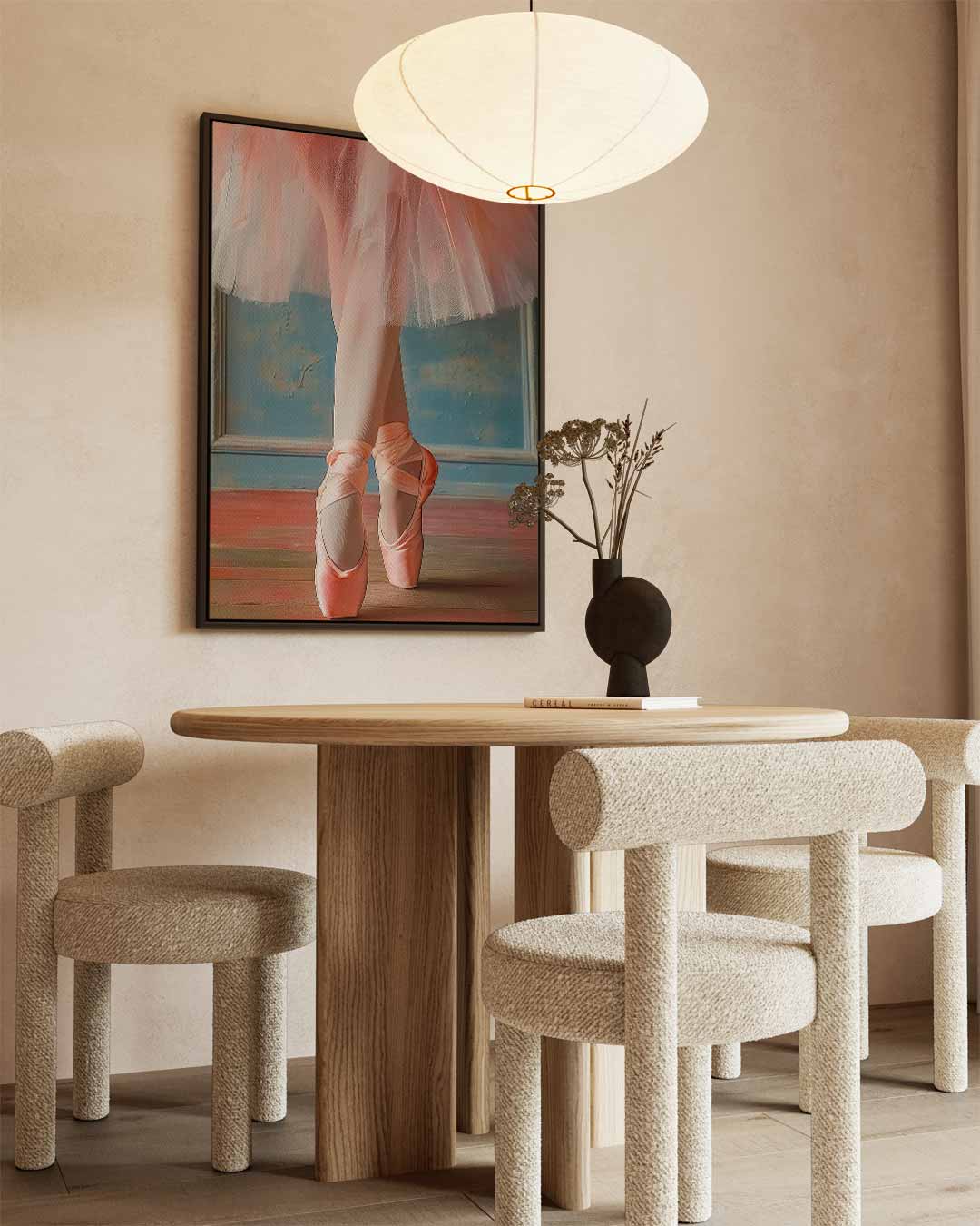Elegantie in Ballet – dibond wanddecoratie in staand formaat