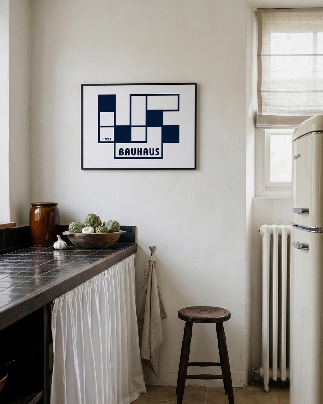 Vlakverdeling en lijnen – geometrische poster in Bauhaus-stijl van WallArtistic