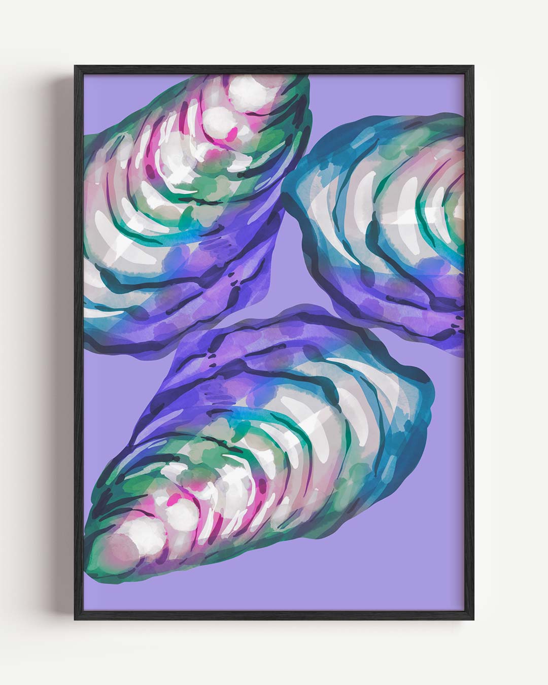Abstracte Oesterschelpen – dieren portret poster als wanddecoratie