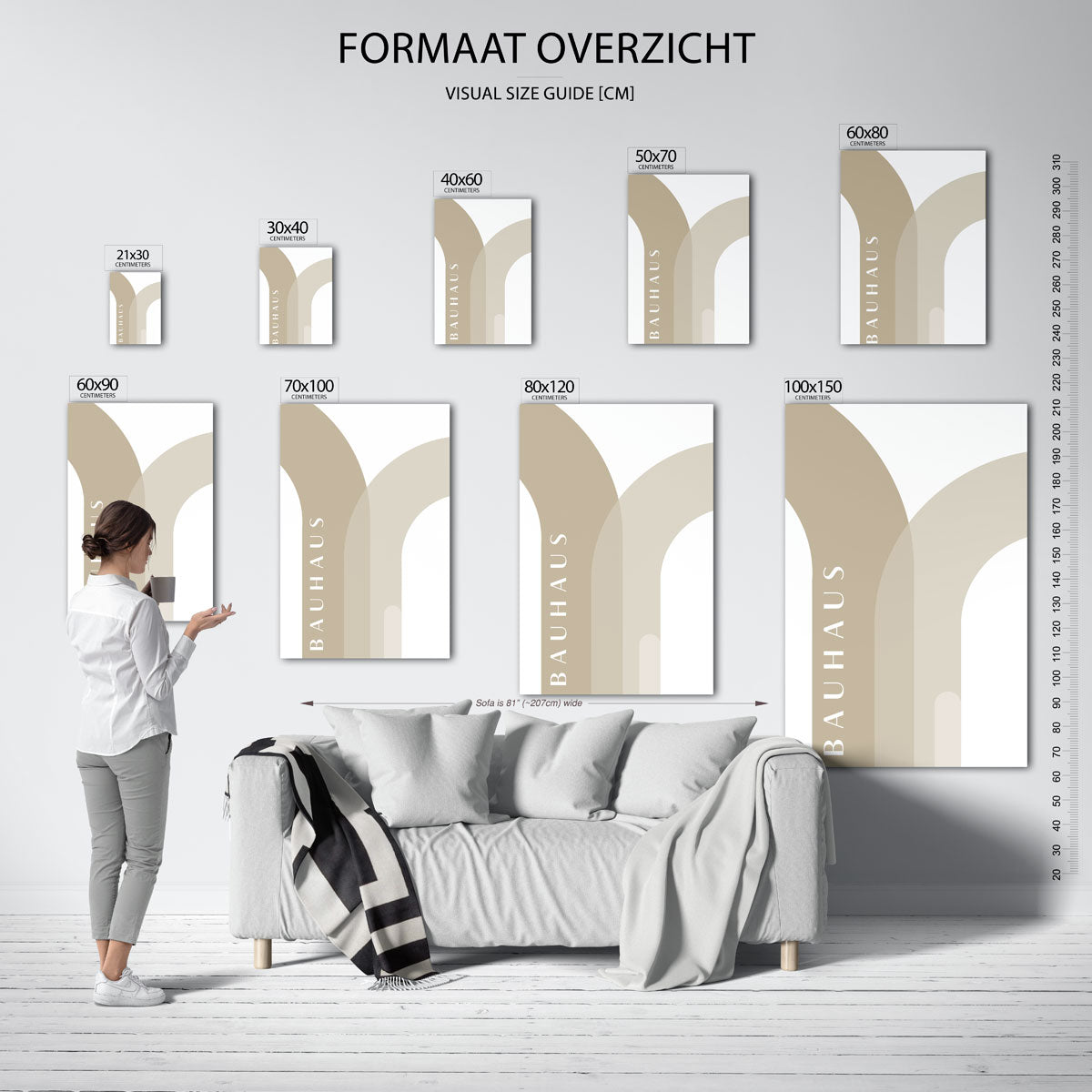 Vorm en balans – geometrische poster in Bauhaus-stijl van WallArtistic