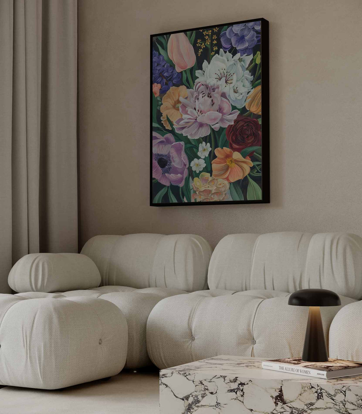 Bloemenpracht op Canvas – staande wandkunst voor woonkamer of interieur