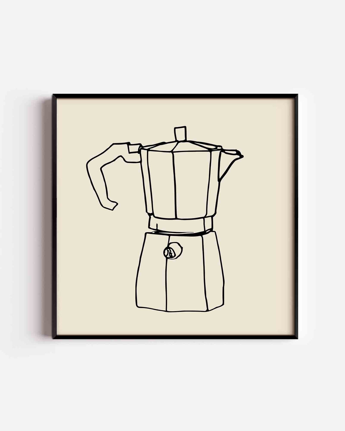 Koffiepot schets – keuken vierkante poster als wanddecoratie