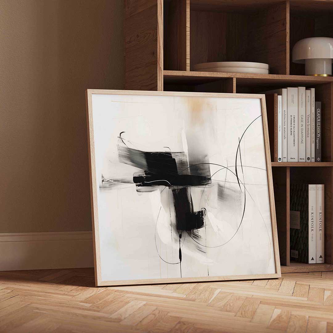 Abstracte lijnen en vlakken – moderne wandkunst met kleur en vormen als poster