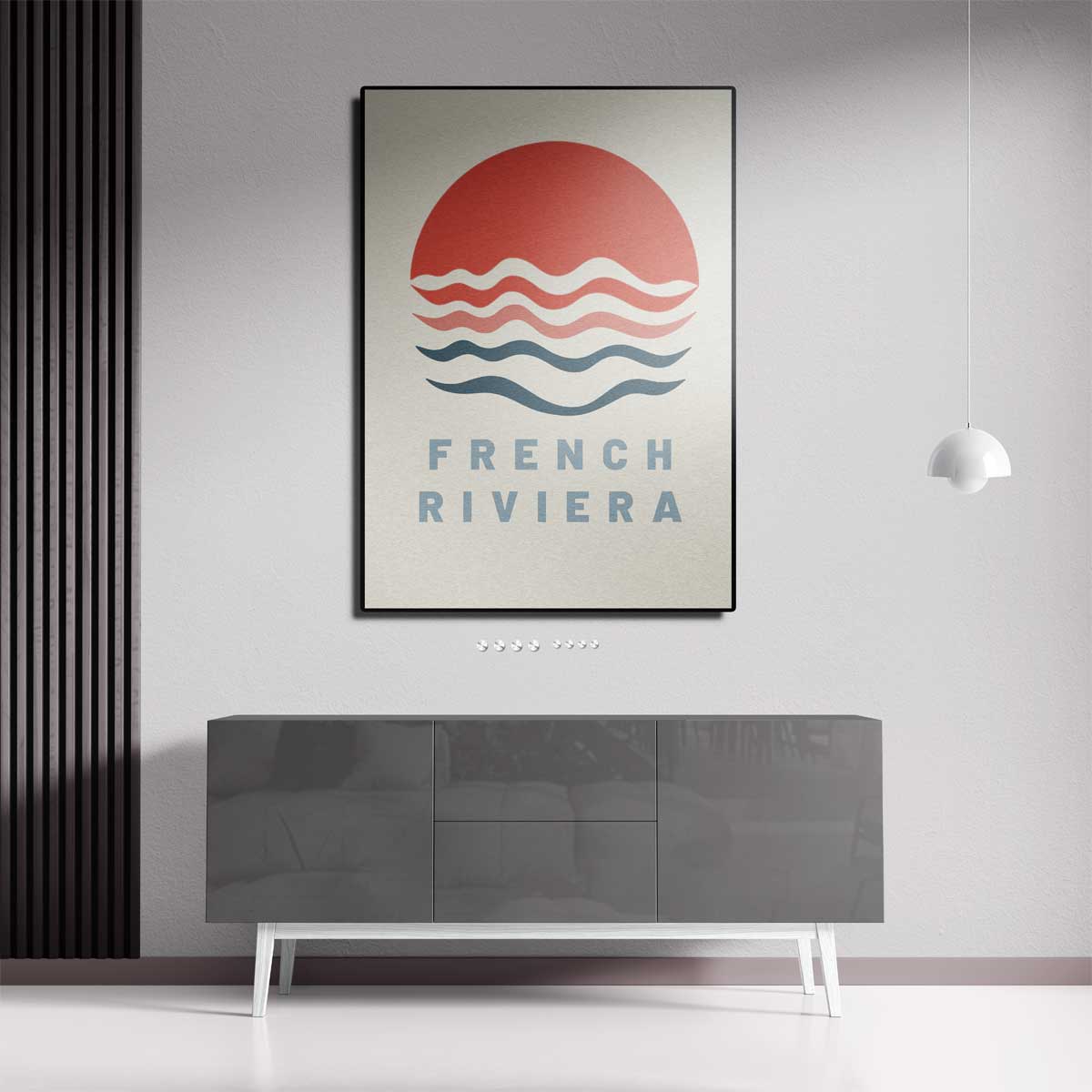 Zonsondergang aan de Franse Rivièra – staand kunstwerk voor modern interieur
