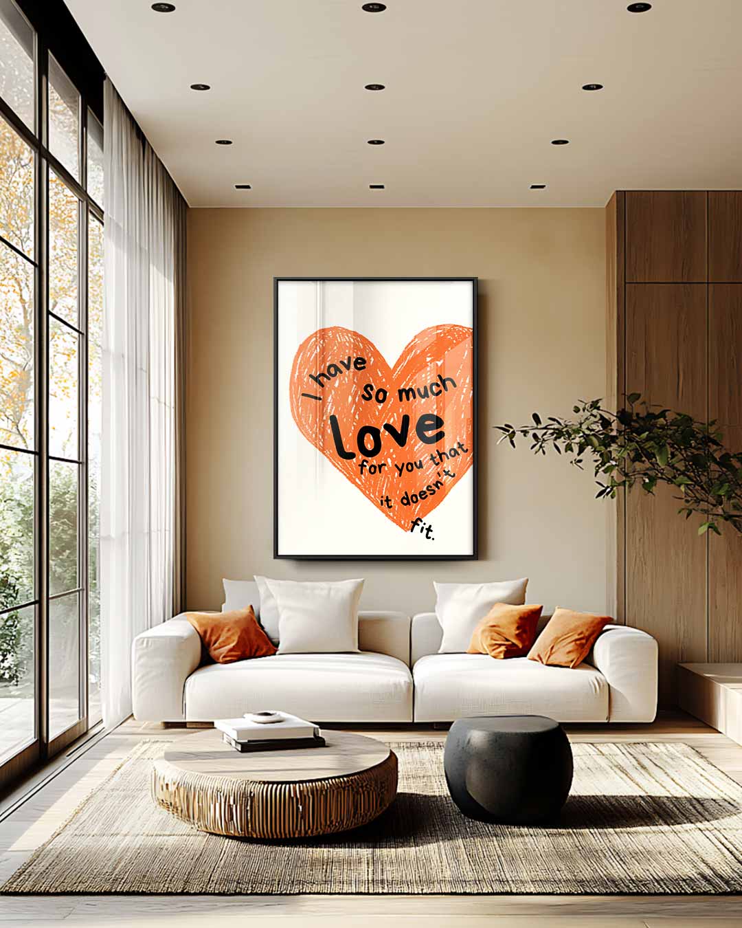 Liefde in Overvloed Hartkunst – staand kunstwerk voor modern interieur