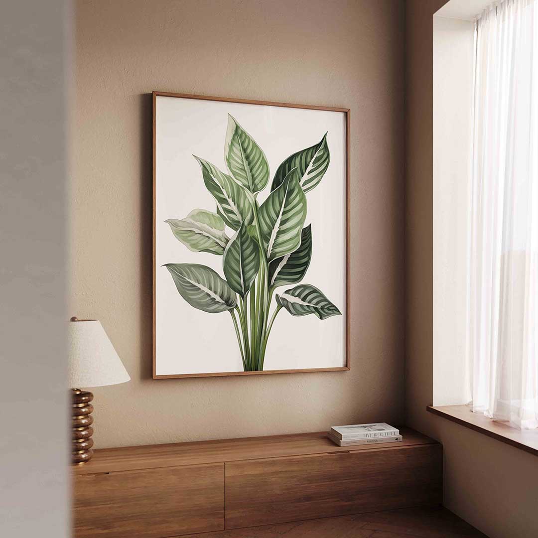 Groene bladeren – tropische wandkunst als portret poster