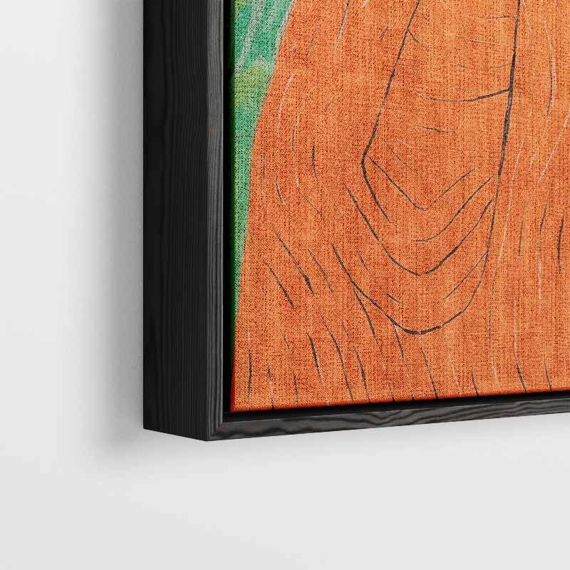 Dagdromende Vrouw in Bloemenpracht – canvas wanddecoratie in portret formaat