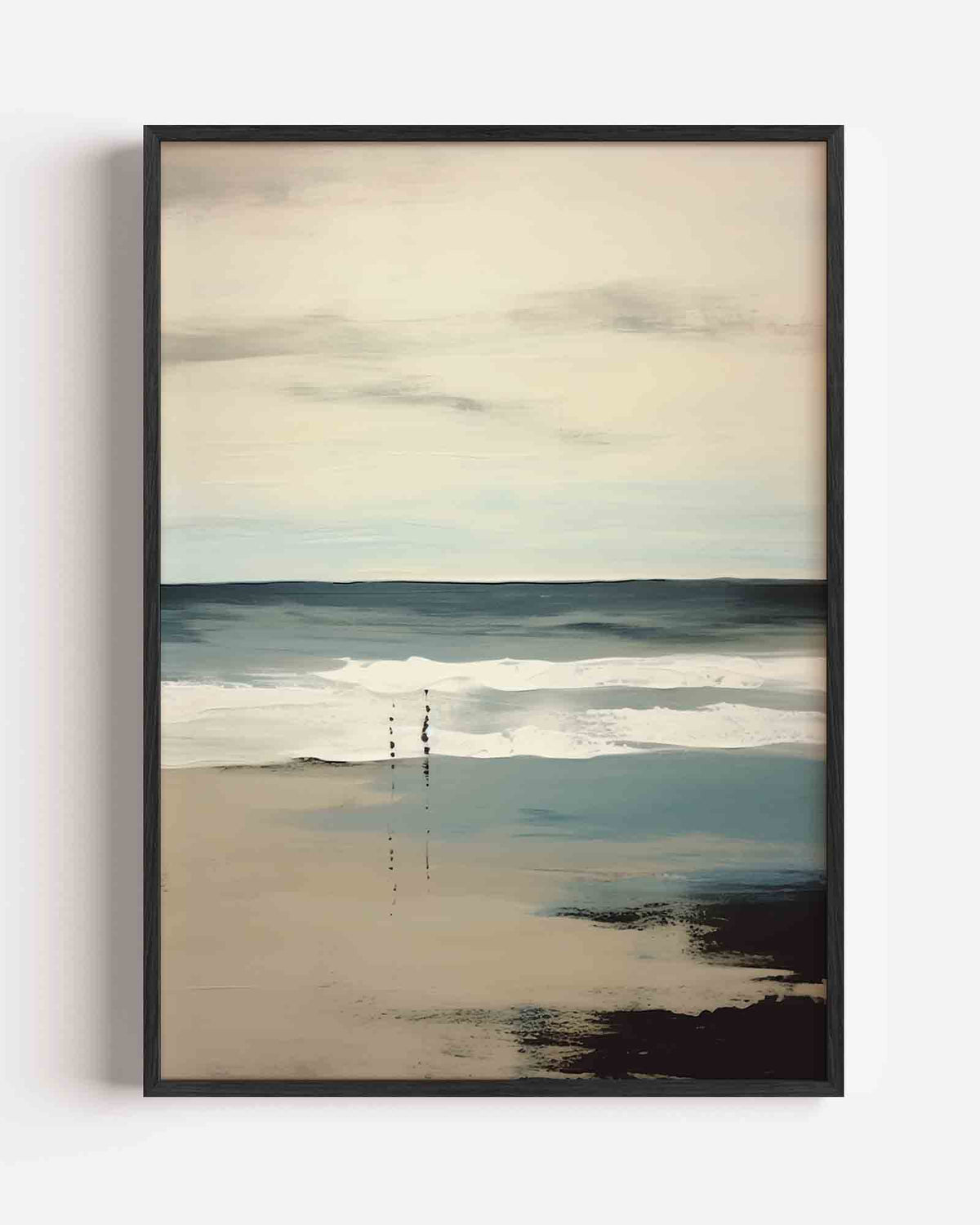 Strand en zee – kleurrijke abstracte portret poster als wanddecoratie