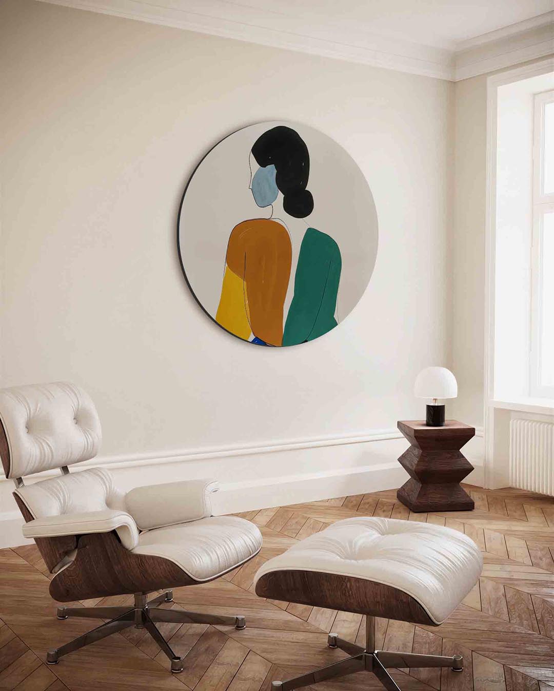 Abstracte figuur – moderne ronde wanddecoratie van WallArtistic