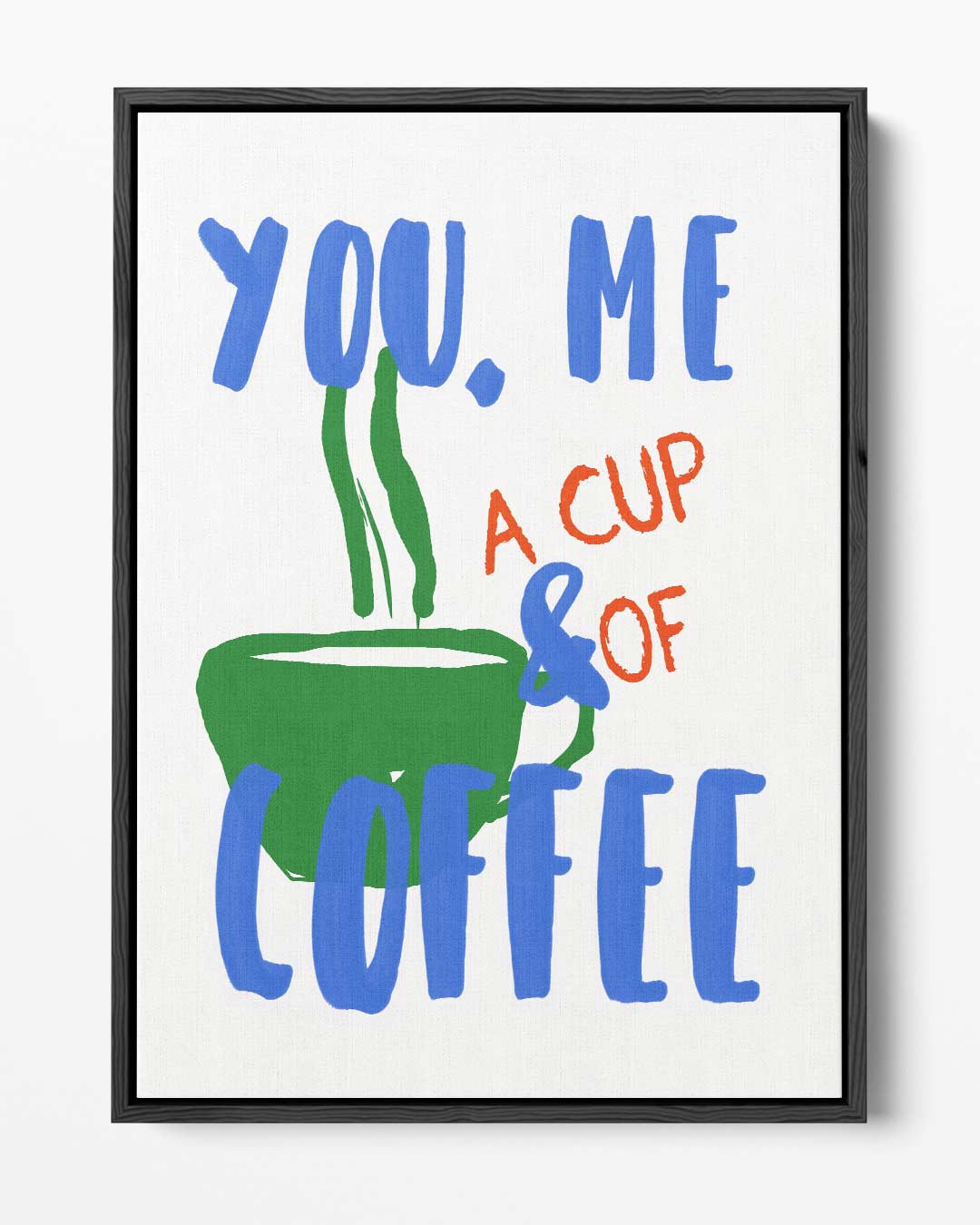 Koffieliefde Moment – portret kunstwerk als wanddecoratie