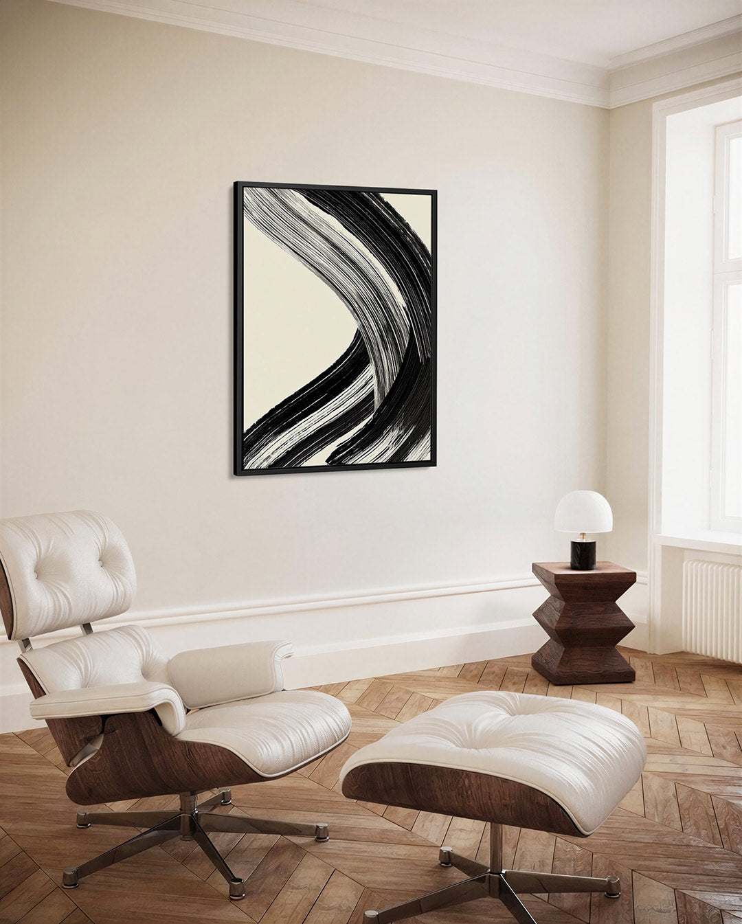 Dynamische borstelslag – decoratief kunstwerk voor aan de muur