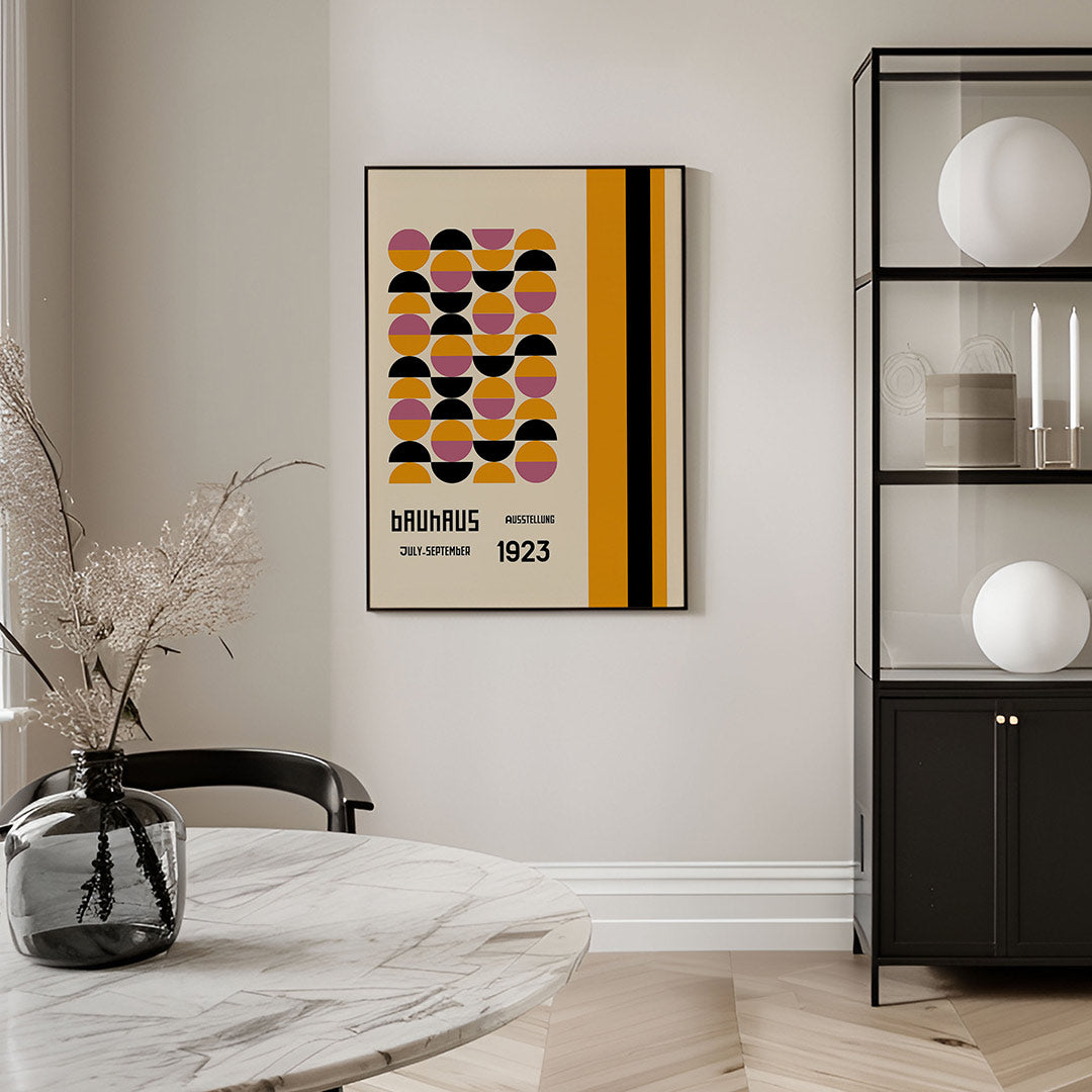 Vormritme en kleur – geometrische Bauhaus poster in staand formaat