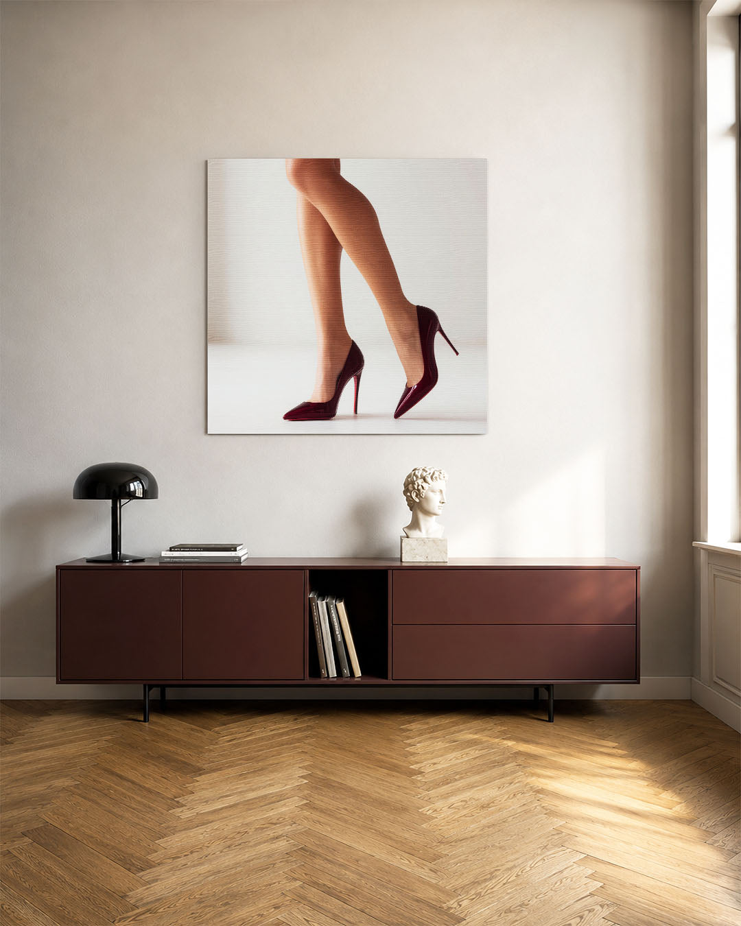 Abstract kunstwerk – tweede productweergave – een abstract kunstwerk met donkere tinten en een rustige visuele opbouw.