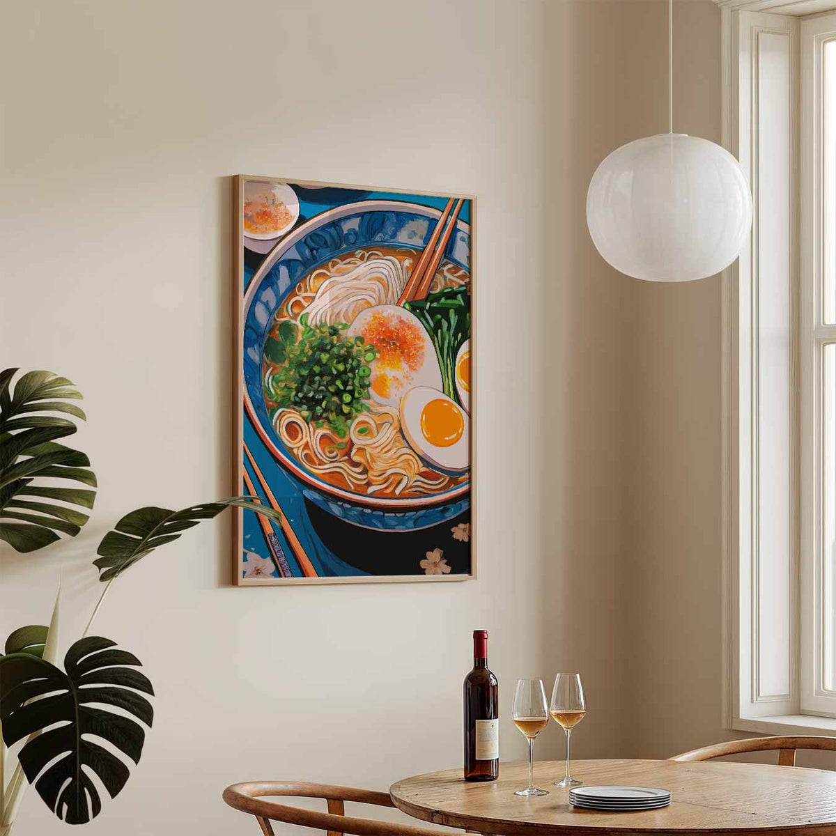 Kleurrijke Ramen Kunstposter – keukenposter in staand formaat