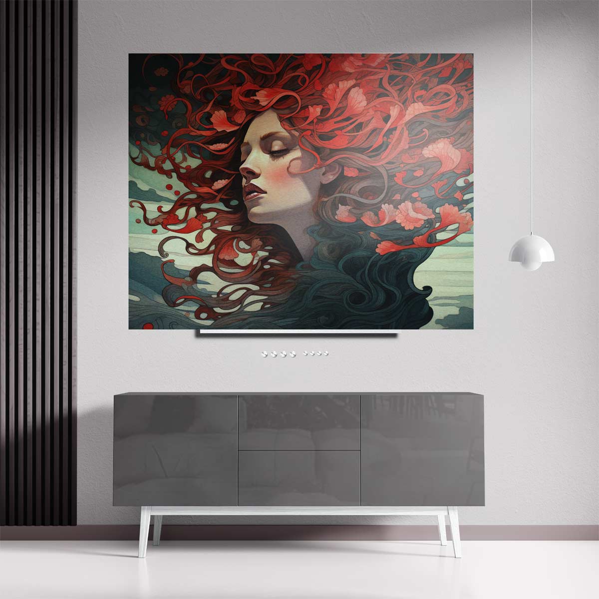 Dromerige Bloemenzee – staande wandkunst voor woonkamer of interieur