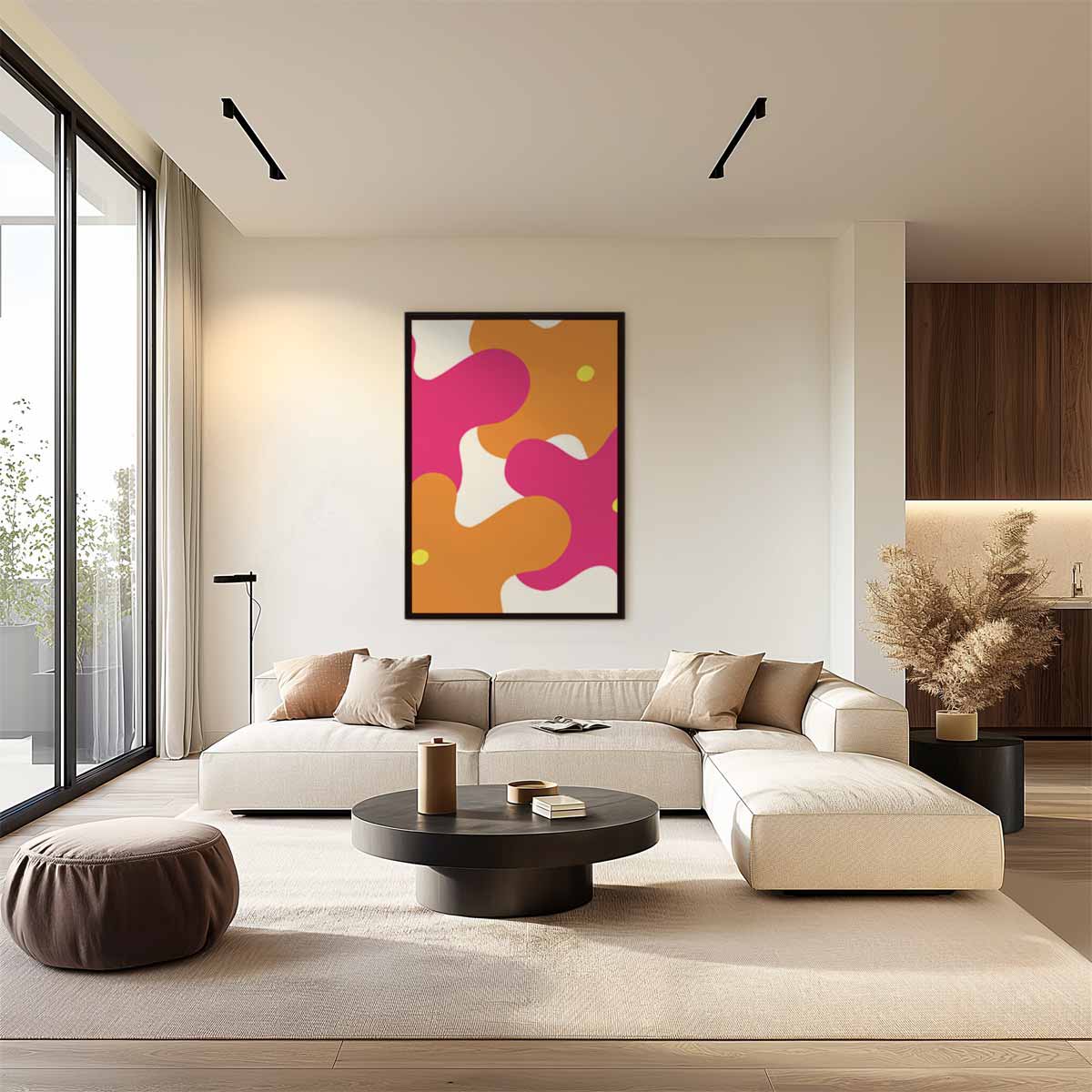 Vrolijke Kleurenexplosie – staand kunstwerk voor modern interieur