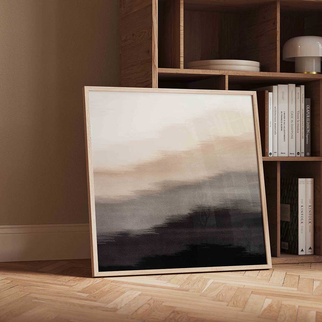 Vervagende horizon – geïllustreerde wandkunst als vierkante poster