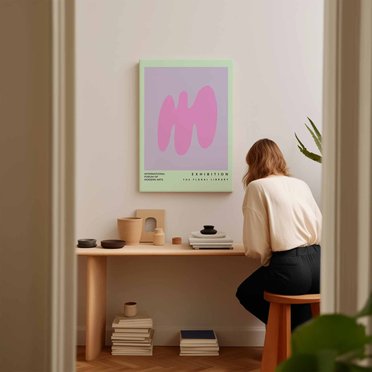 Abstracte Bloemvormen – staand kunstwerk voor modern interieur