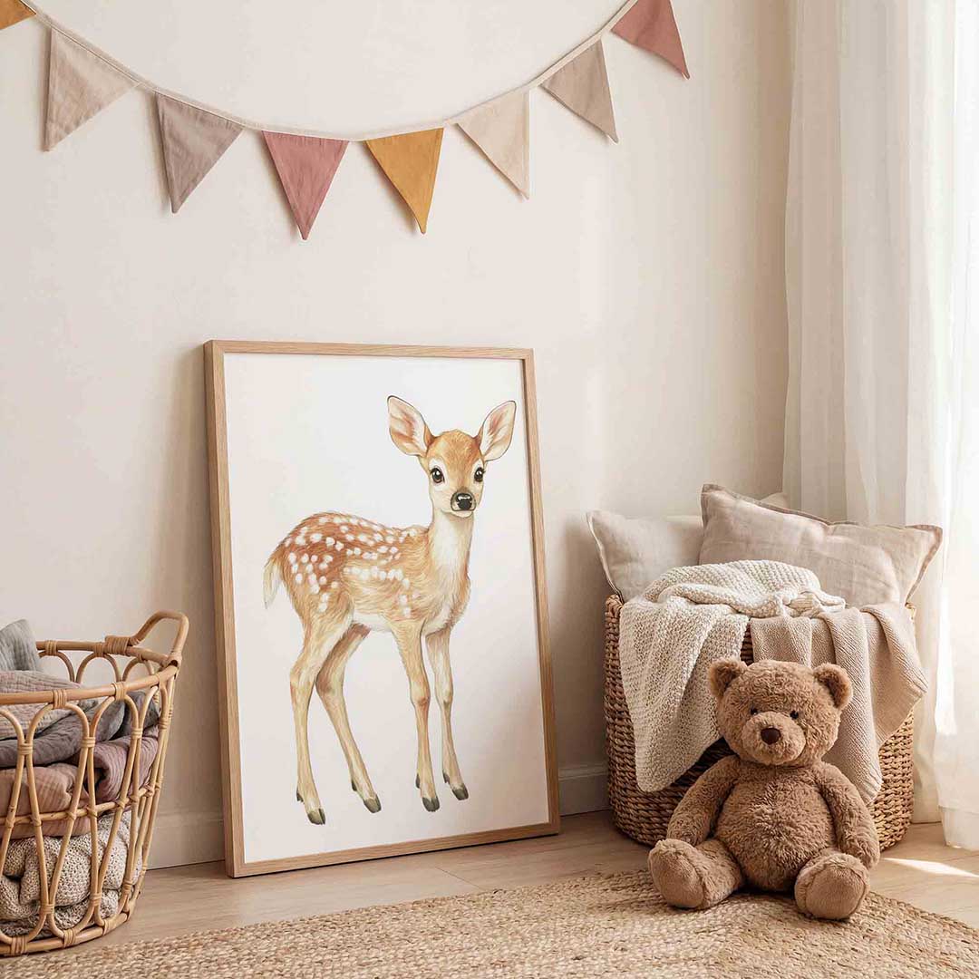 Hertje – speelse wandkunst als portret kinderposter