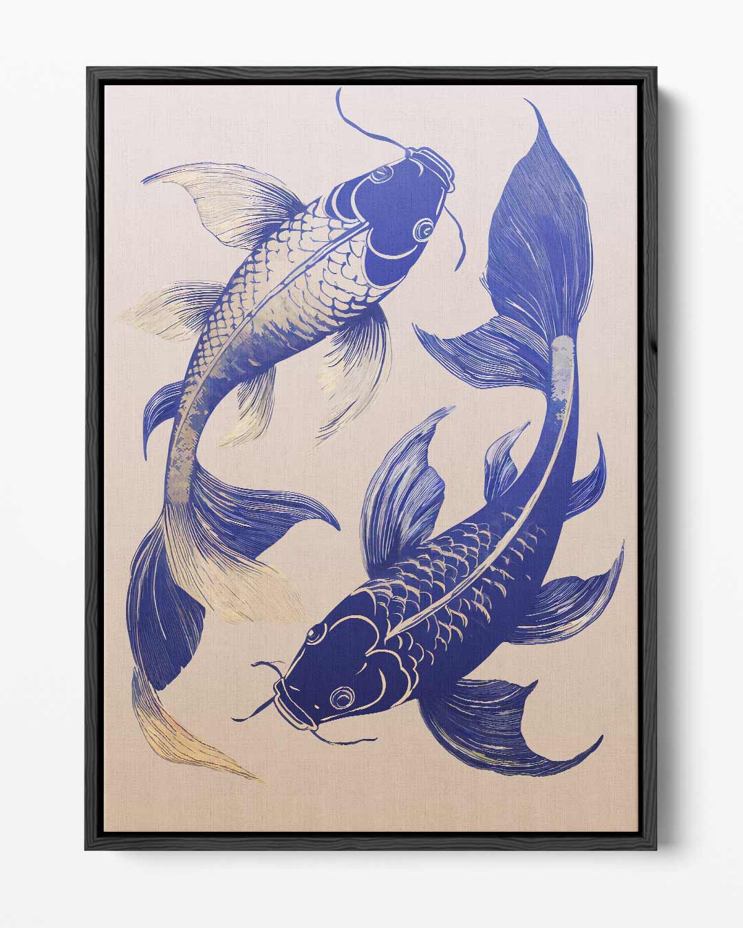 Dansende Koi Vissen – portret kunstwerk als wanddecoratie