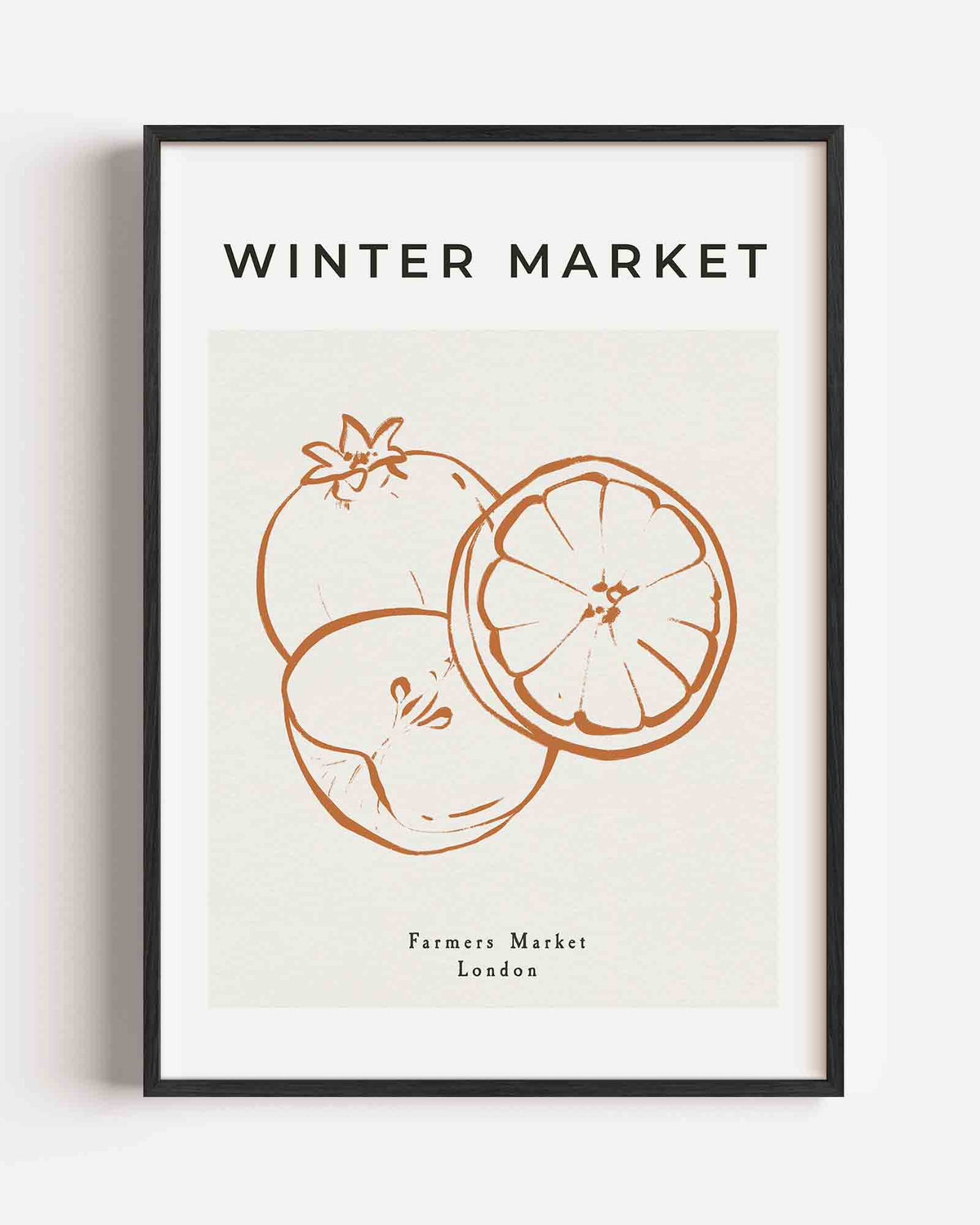 Winter market fruit – keuken portret poster als wanddecoratie