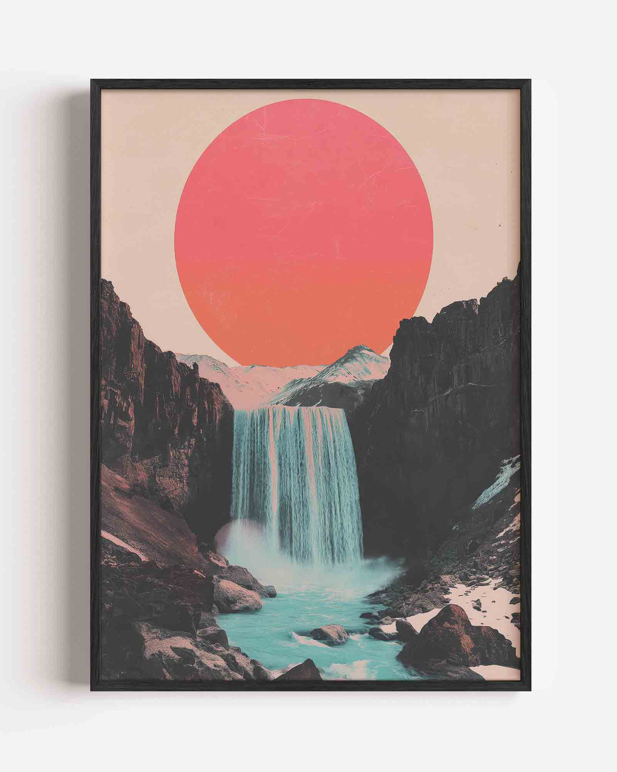Waterval en zon – surrealistische portret poster als wanddecoratie