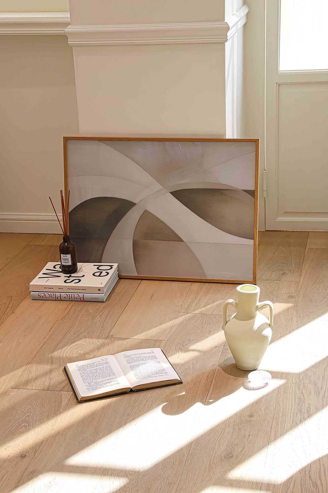 Abstracte vormen – liggende abstracte wanddecoratie van WallArtistic