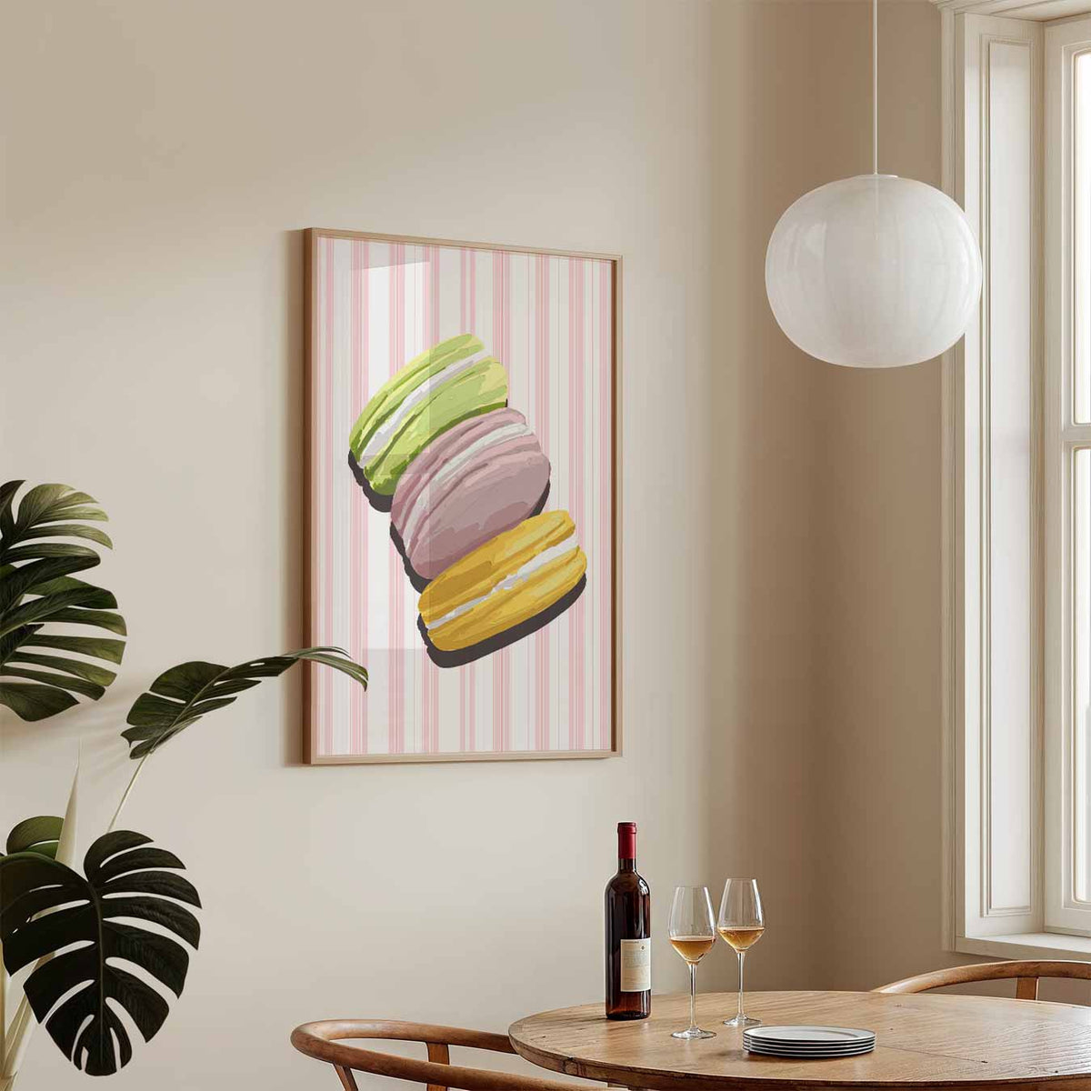 Kleurrijke Macaron Sfeerposter – keukenposter in staand formaat