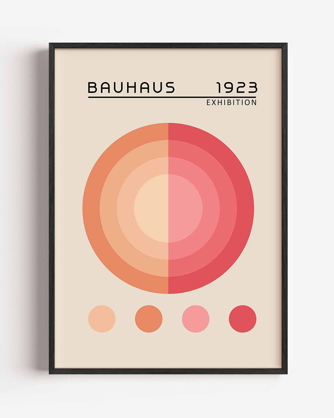 Cirkelvormen en kleur – staande Bauhaus poster als wanddecoratie