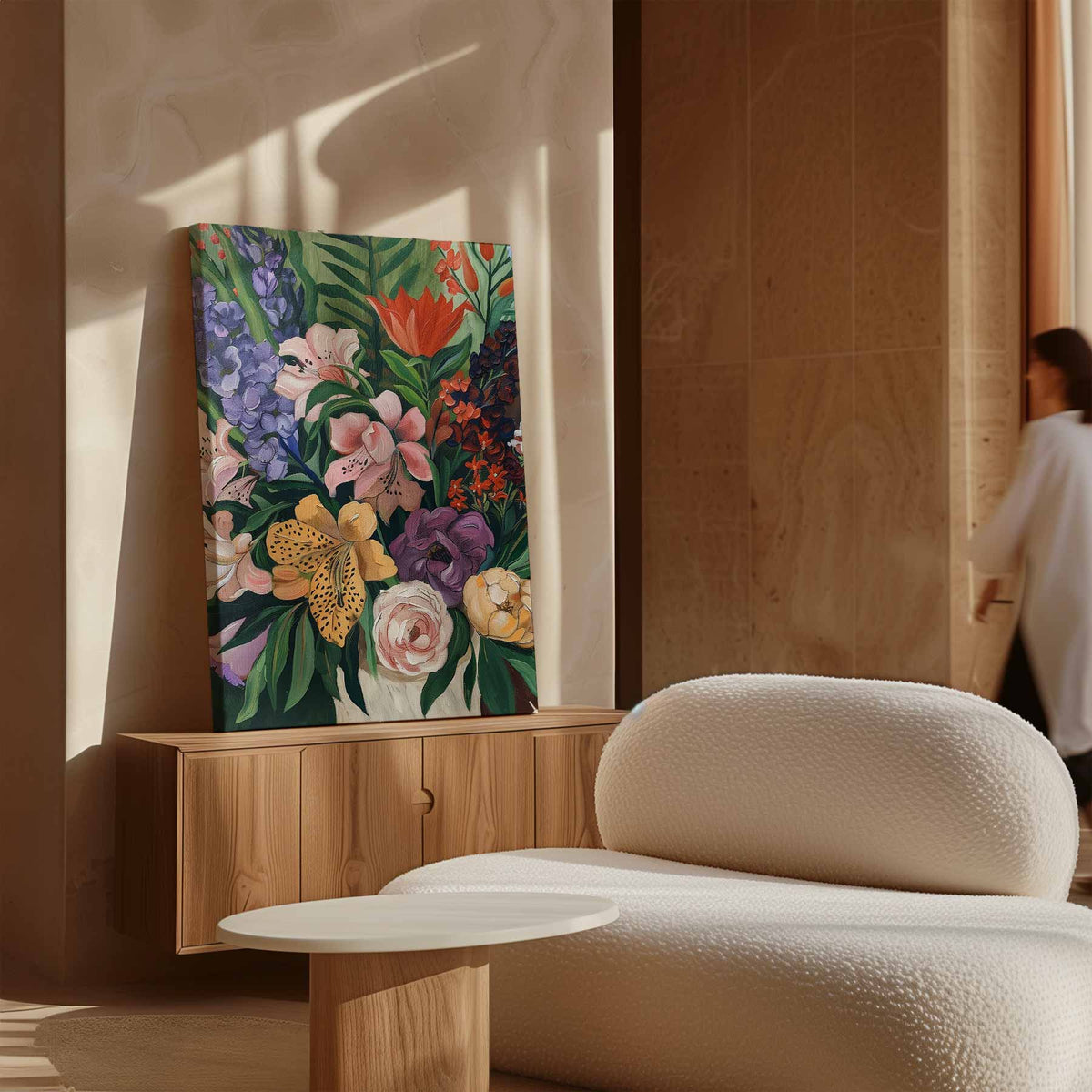 Bloemrijke Fantasie – staand kunstwerk voor modern interieur
