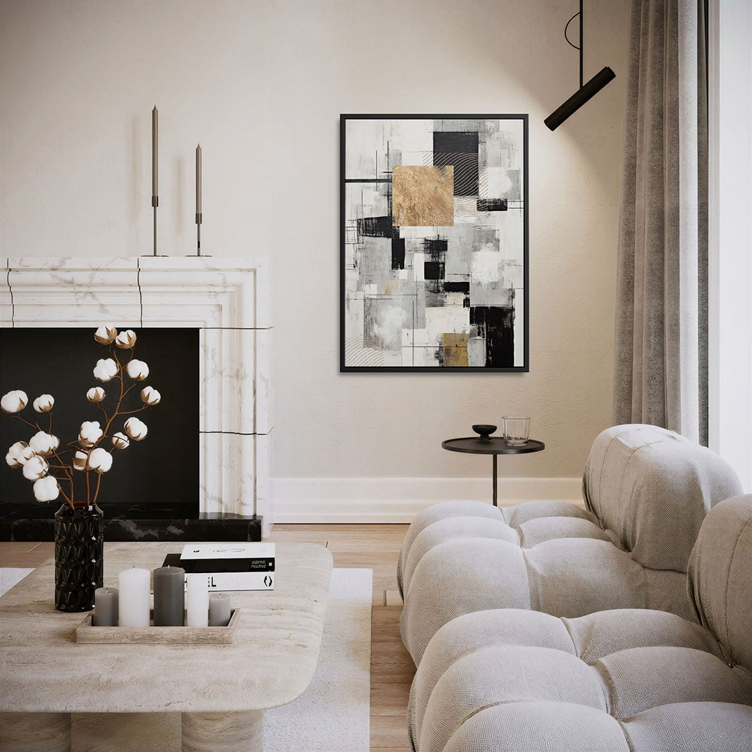 Geometrische compositie – staand wanddecoratie kunstwerk