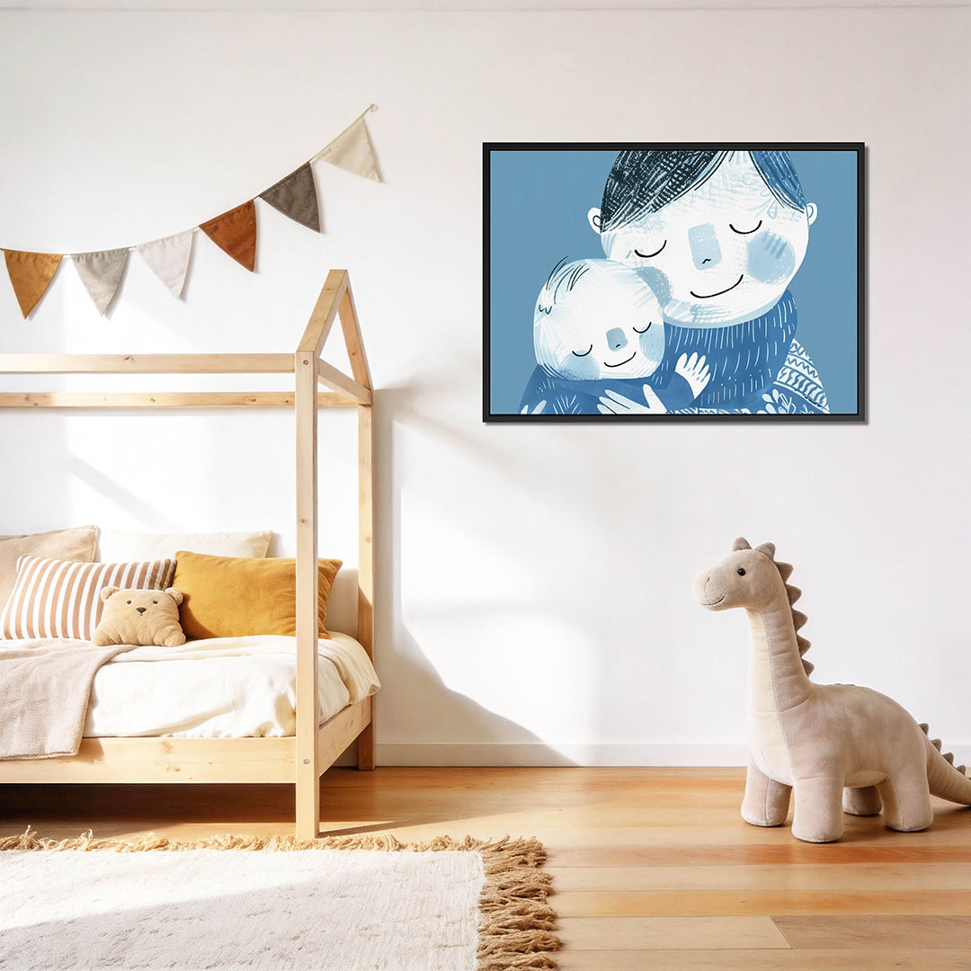 Knuffelende figuren – op canvas, dibond of plexiglas