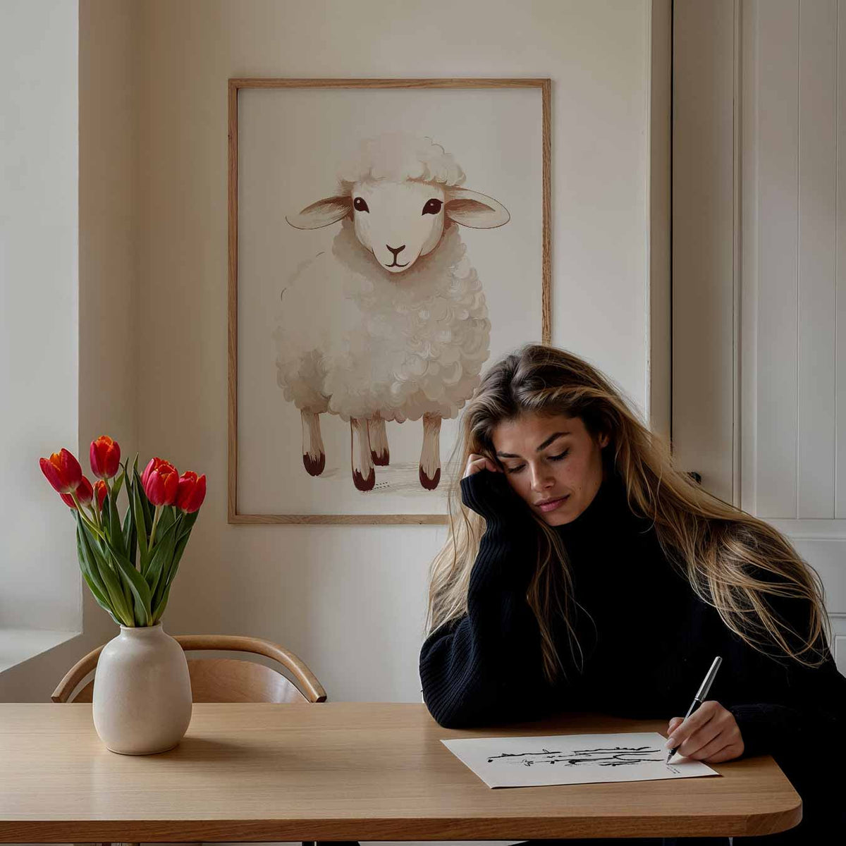 Schattige Schapen – staande muurposter voor de kinderkamer