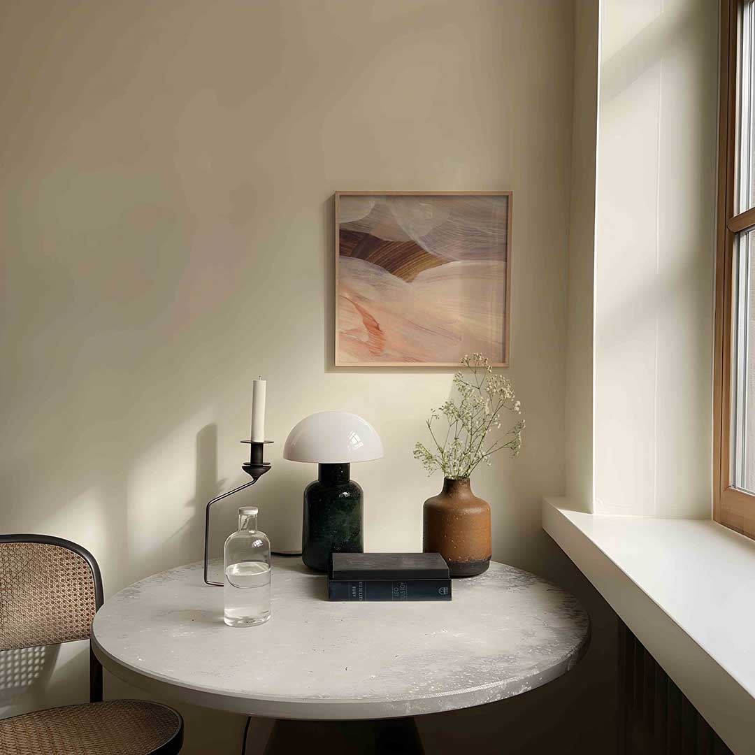 Abstracte penseelstreken – artistieke poster in vierkant formaat