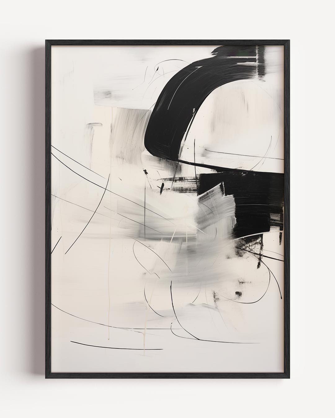 Moderne Abstracte Zwart-Wit – elegante portret poster als wanddecoratie
